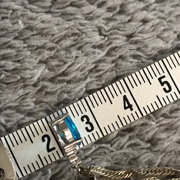 Sterling Silver Necklace with Blue Pendant - Picture 7 of 7